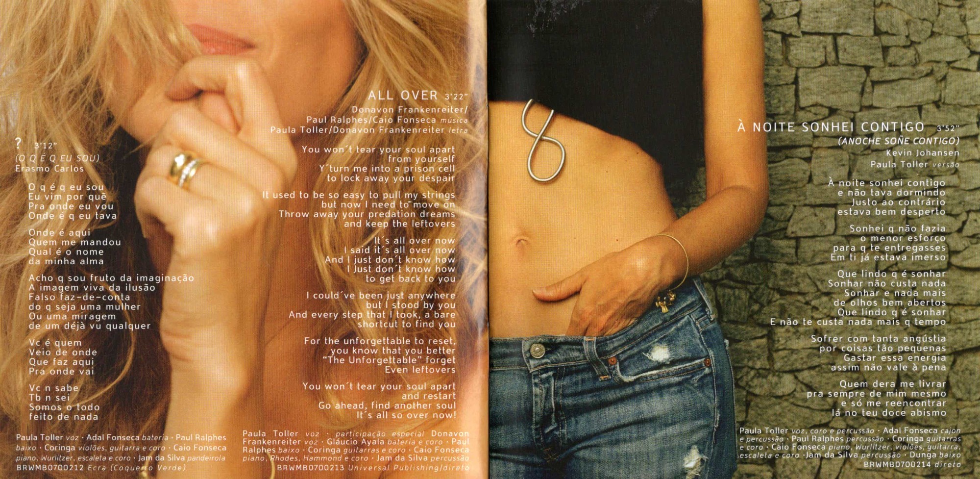 Paula Toller - Sónós – encarte