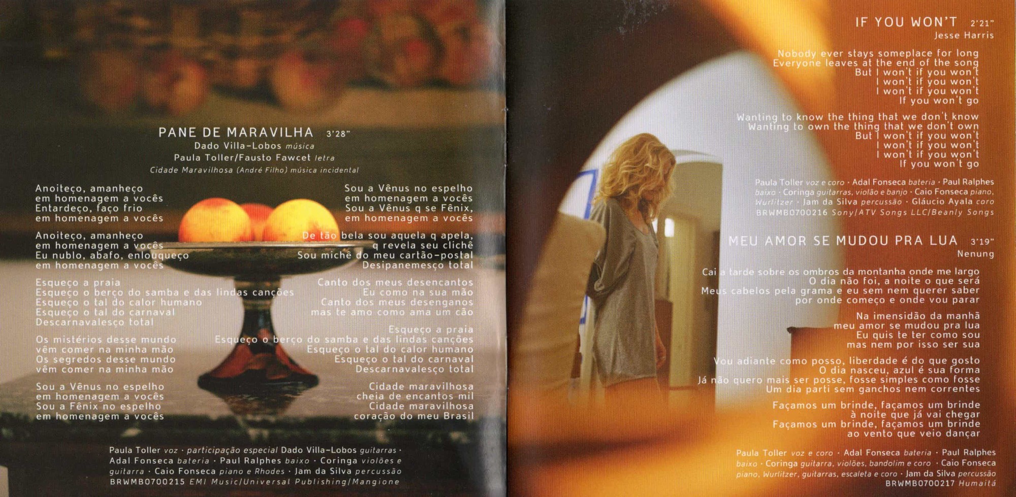Paula Toller - Sónós – encarte