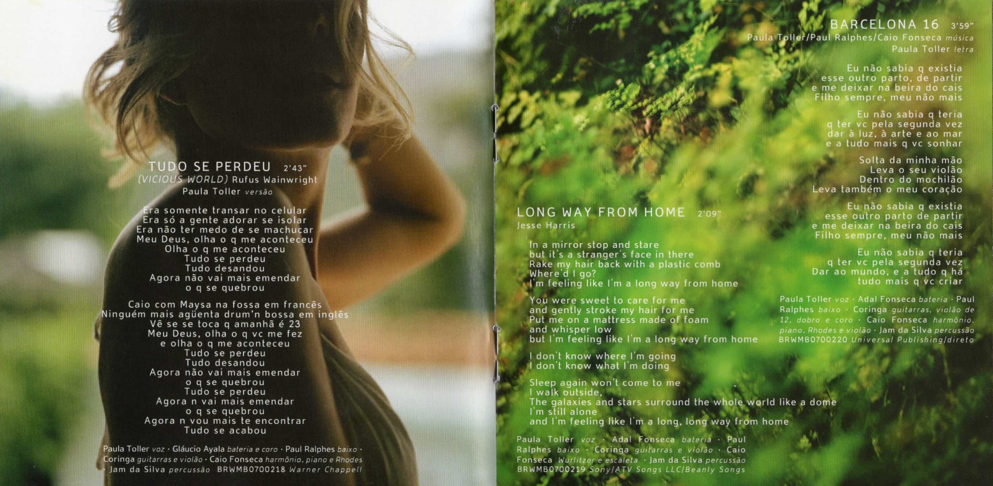 Paula Toller - Sónós – encarte