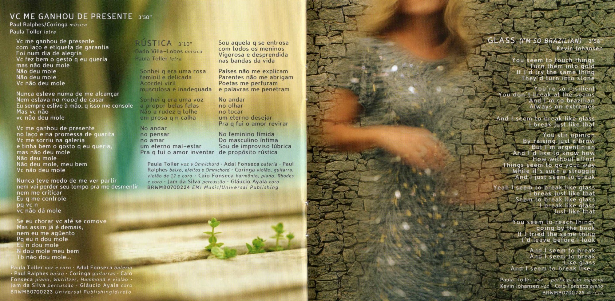 Paula Toller - Sónós – encarte