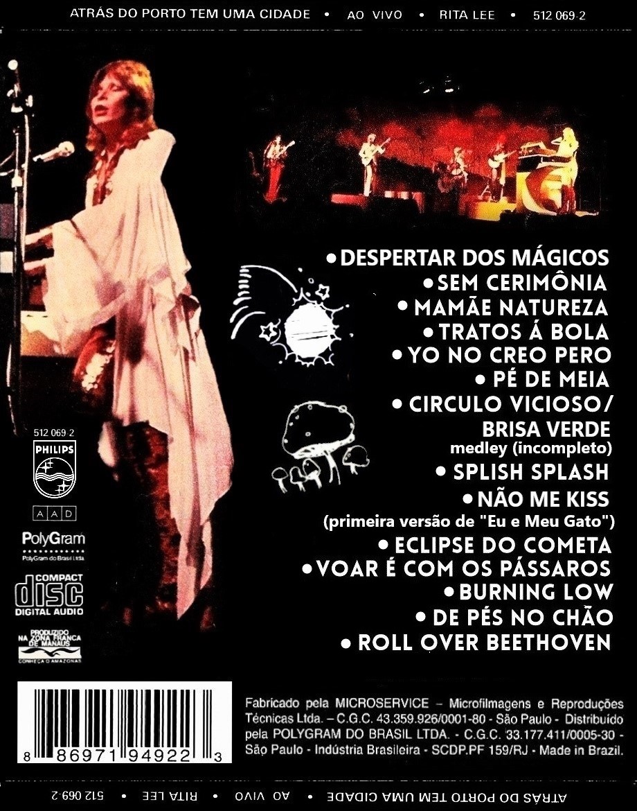 Rita Lee - Atrás do Porto Tem Uma Cidade (Ao Vivo em Belo Horizonte) encarte