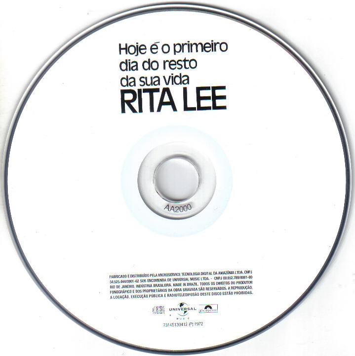 Rita Lee - Hoje É O Primeiro Dia Do Resto Da Sua Vida encarte