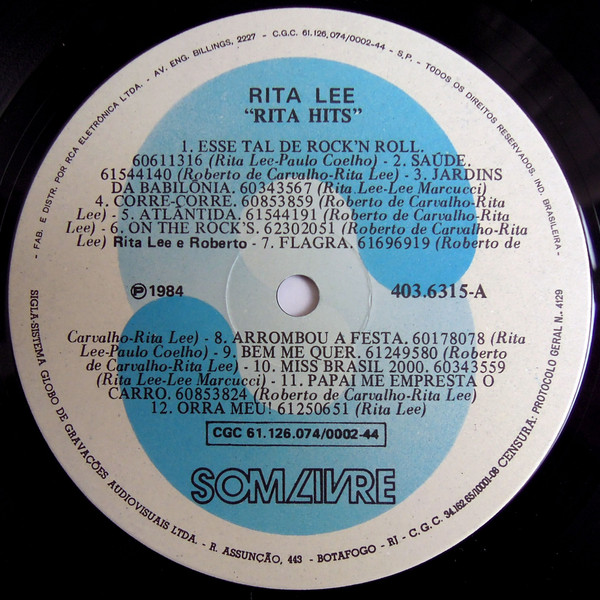 Rita Lee - Rita Hits encarte