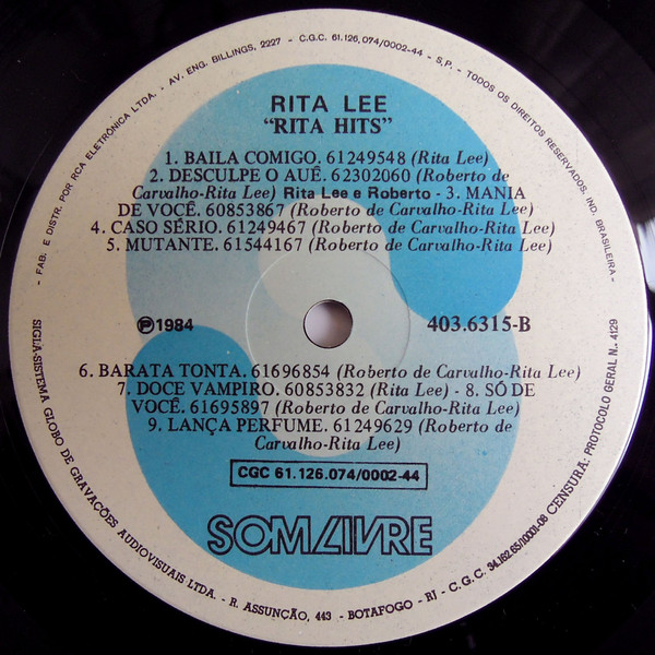 Rita Lee - Rita Hits encarte