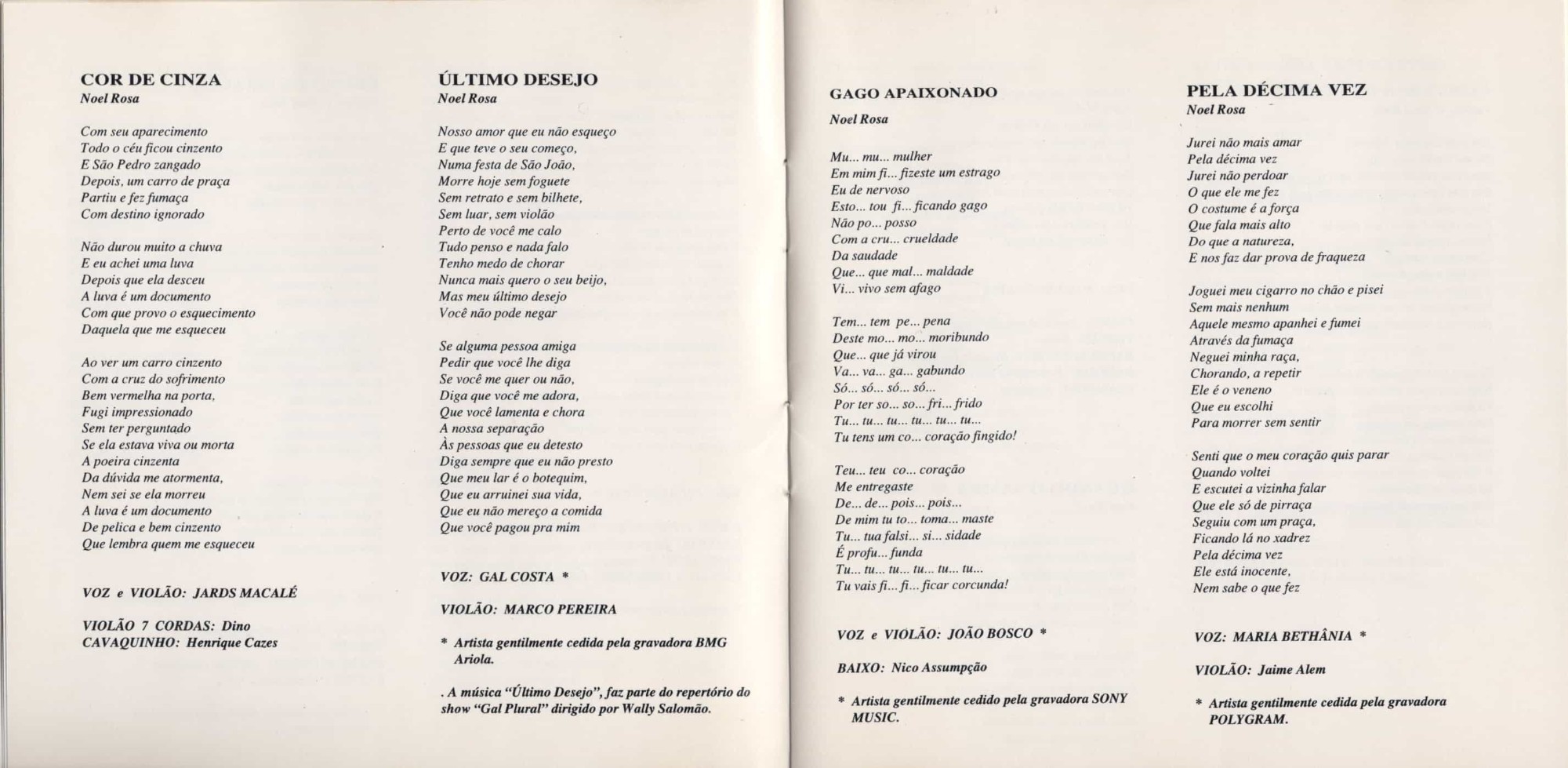 Songbook Noel encarte