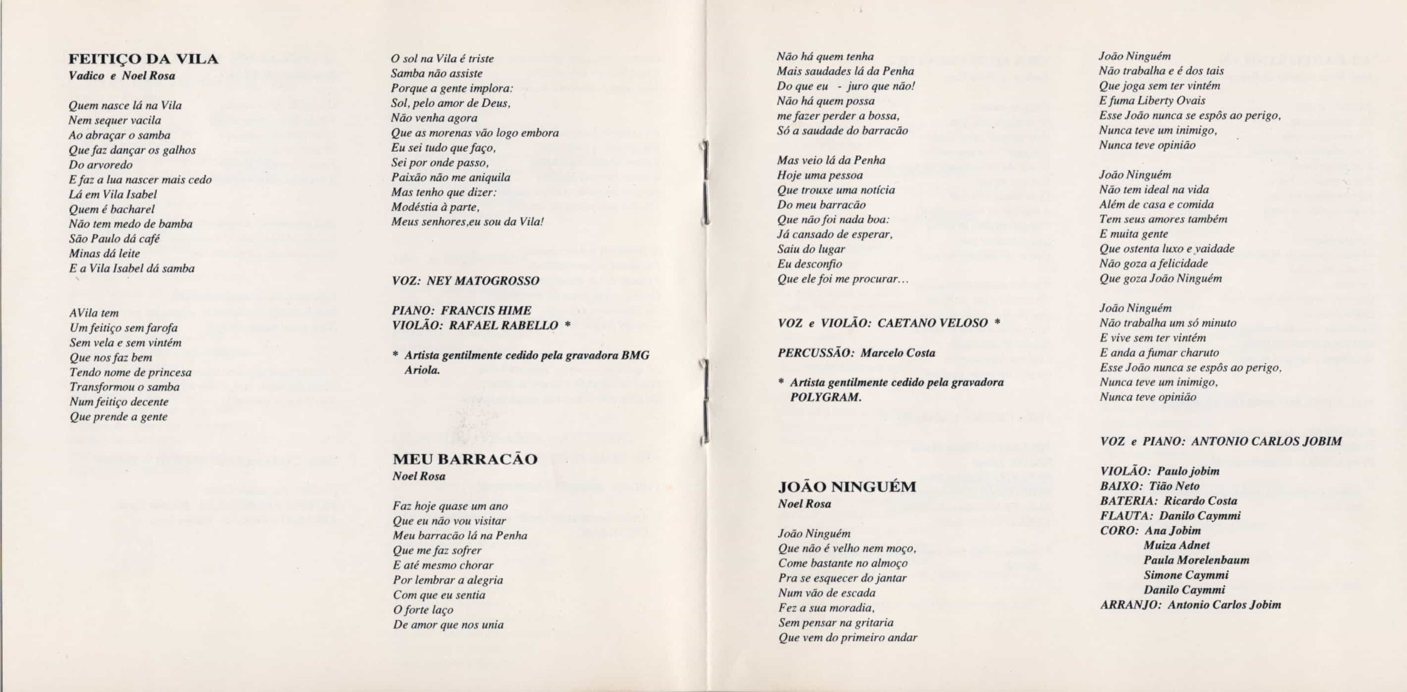 Songbook Noel encarte
