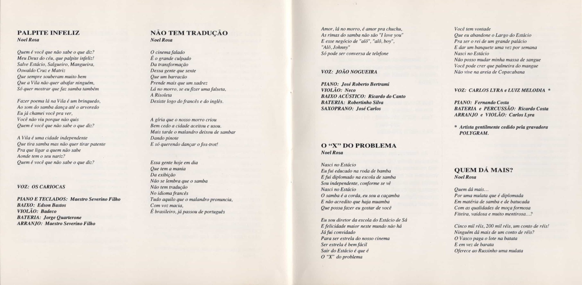 Songbook Noel encarte