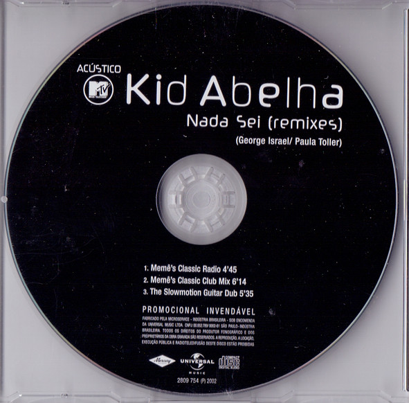 Kid Abelha - Nada Sei (Remixes) encarte