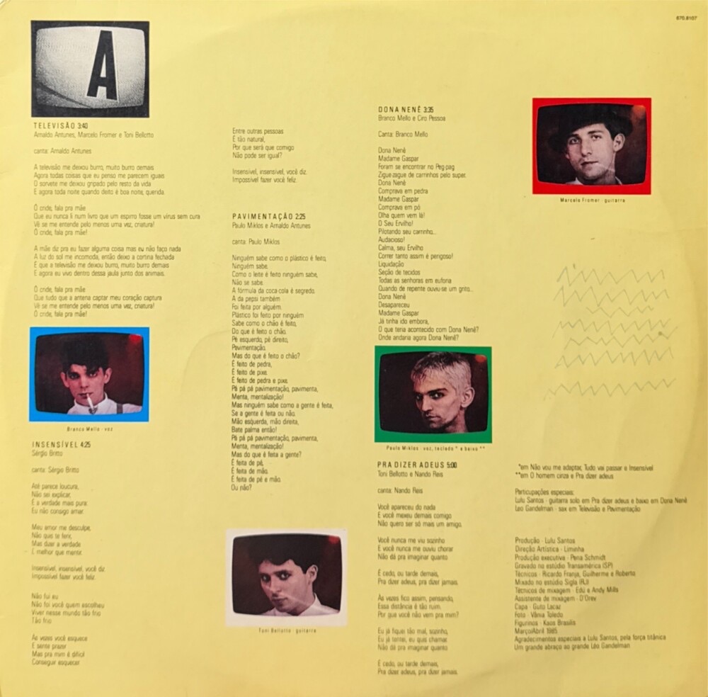 Titãs - Televisão encarte