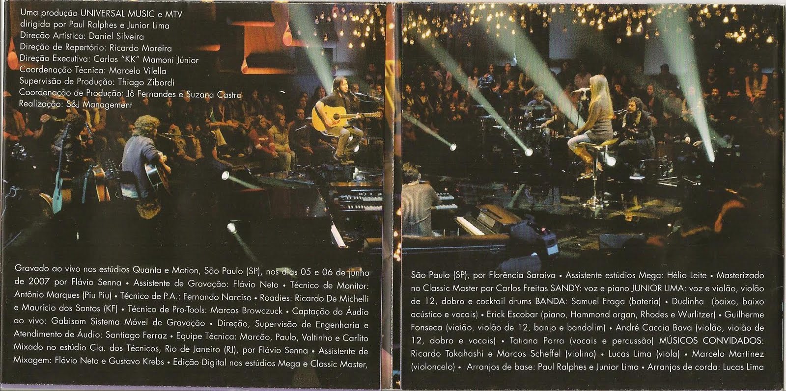 Sandy & Junior - Acústico MTV - Lulu encarte