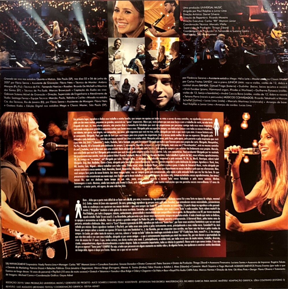 Sandy & Junior - Acústico MTV - Lulu encarte