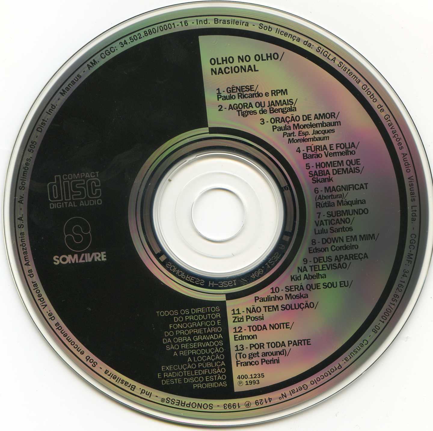 Olho No Olho -  Nacional (Trilha Sonora) encarte