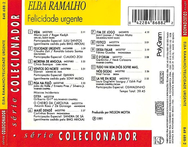 Elba Ramalho - Felicidade Urgente encarte