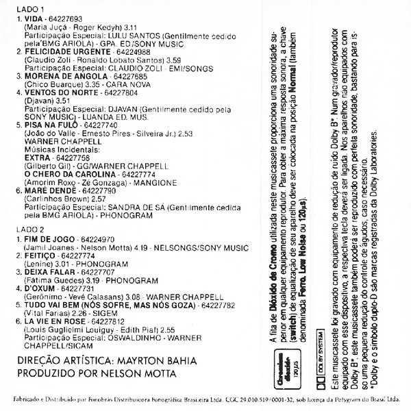 Elba Ramalho - Felicidade Urgente encarte