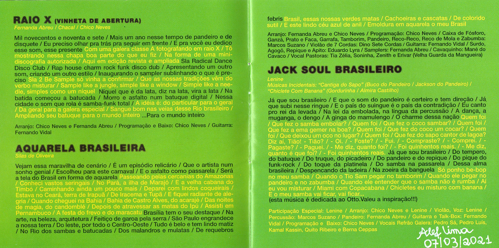 Fernanda Abreu - Raio X - Revista E Ampliada encarte