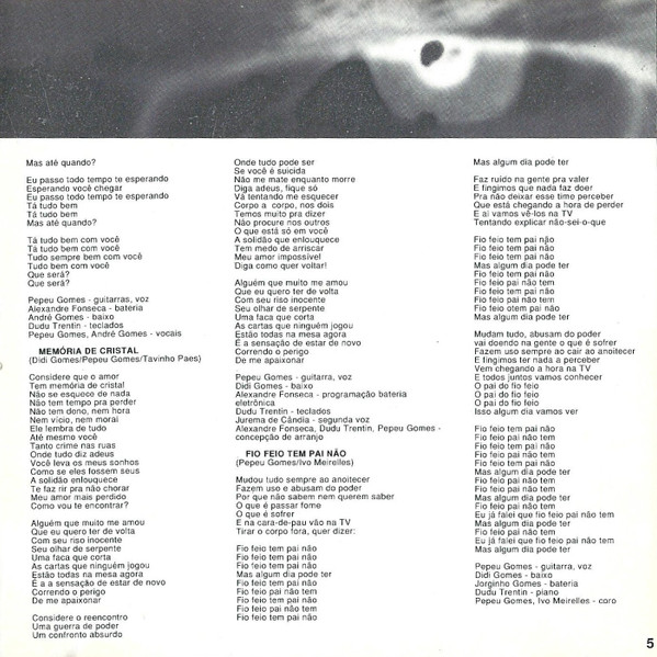 Pepeu Gomes - Pepeu Gomes encarte