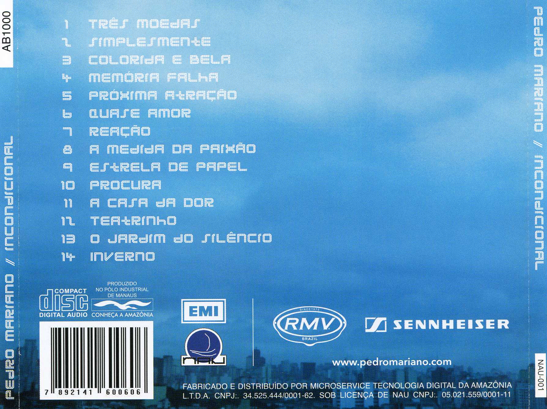 Pedro Mariano - Incondicional encarte