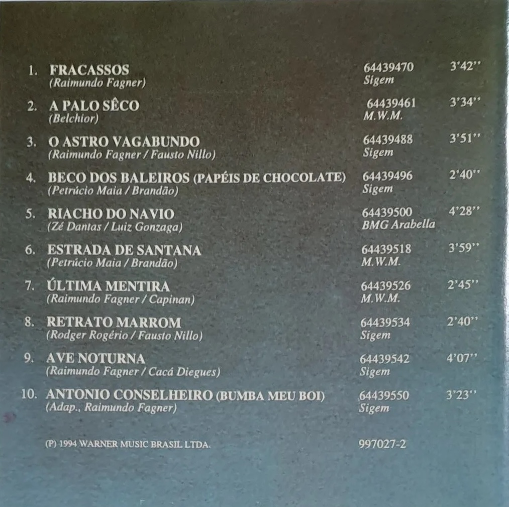 Raimundo Fagner - Ave Noturna encarte