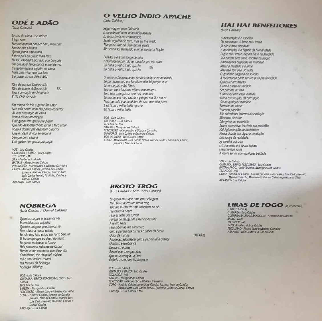 Luiz Caldas - Muito Obrigado encarte