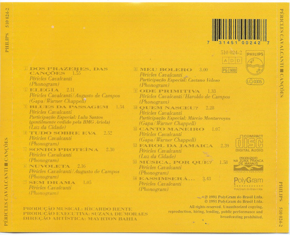 Péricles Cavalcanti - Canções encarte