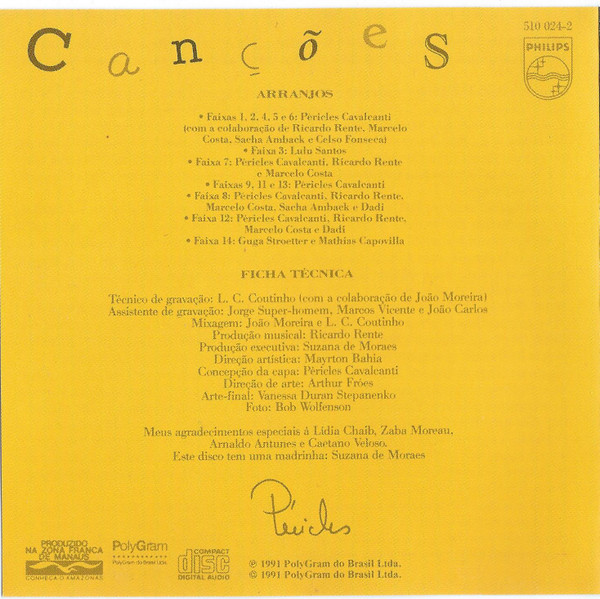 Péricles Cavalcanti - Canções encarte