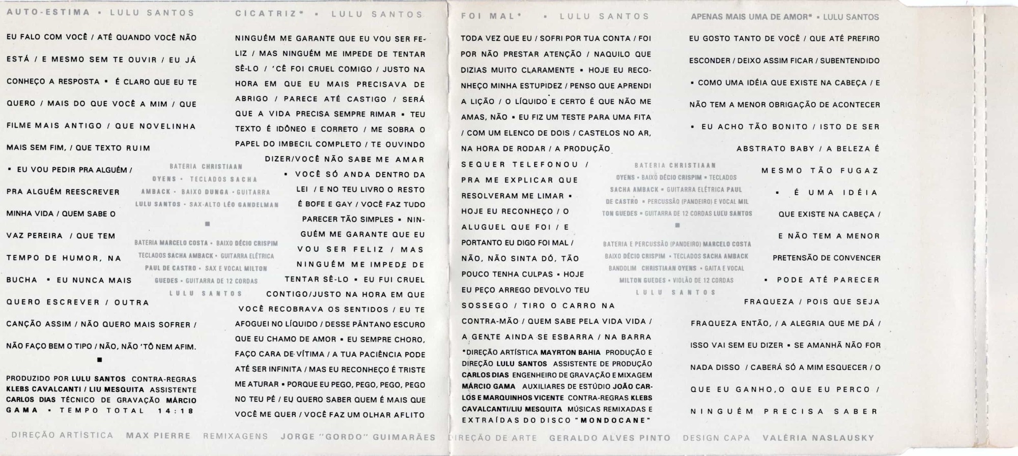 Lulu Santos - Auto Estima (CD Maxi Single) encarte