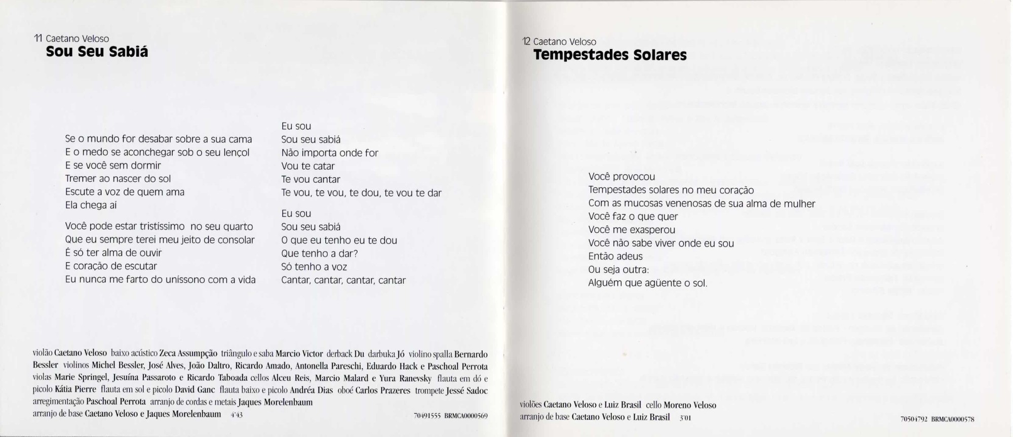 Caetano Veloso - Noites Do Norte encarte