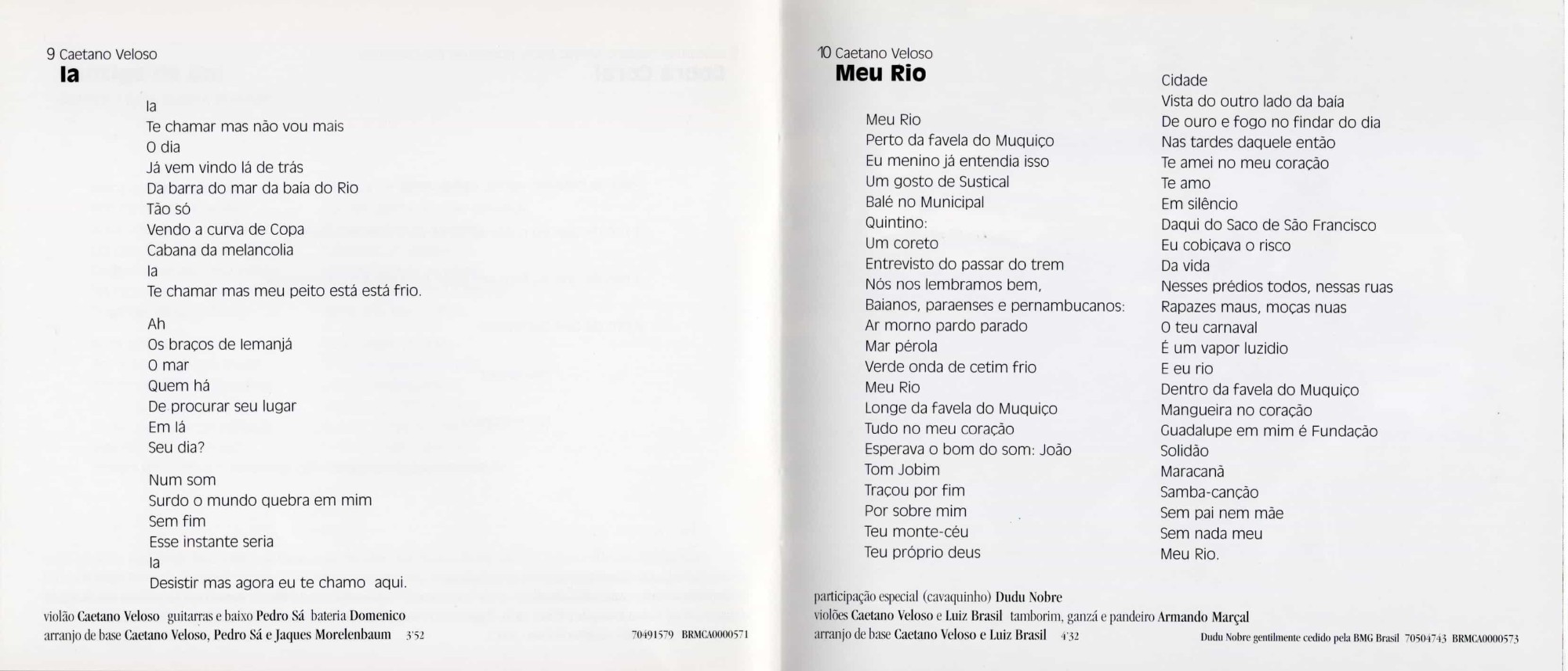 Caetano Veloso - Noites Do Norte encarte