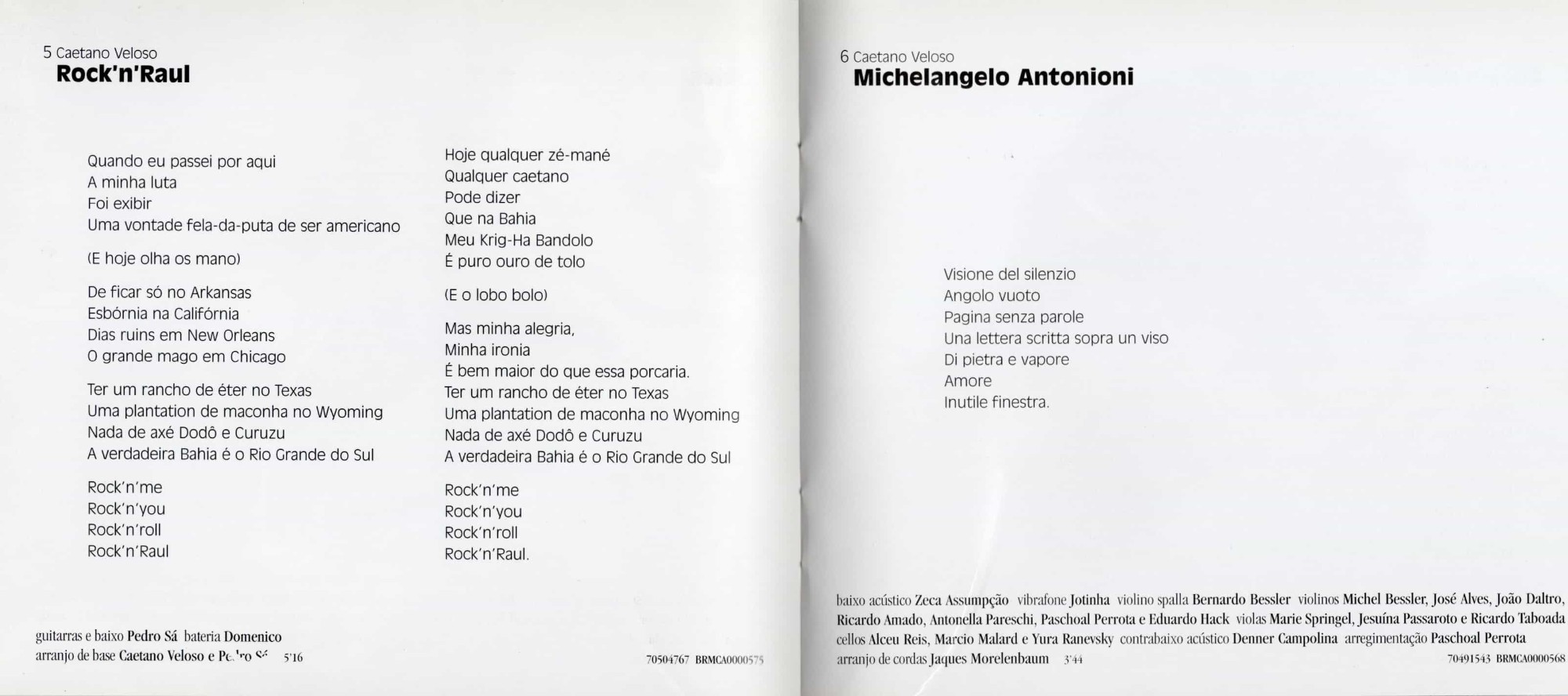 Caetano Veloso - Noites Do Norte encarte