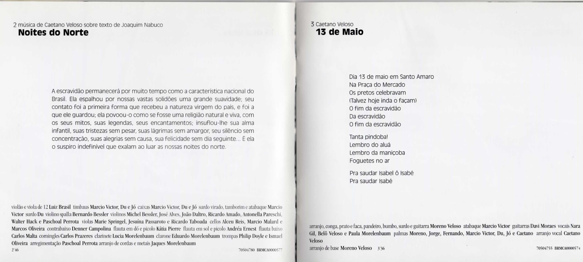 Caetano Veloso - Noites Do Norte encarte