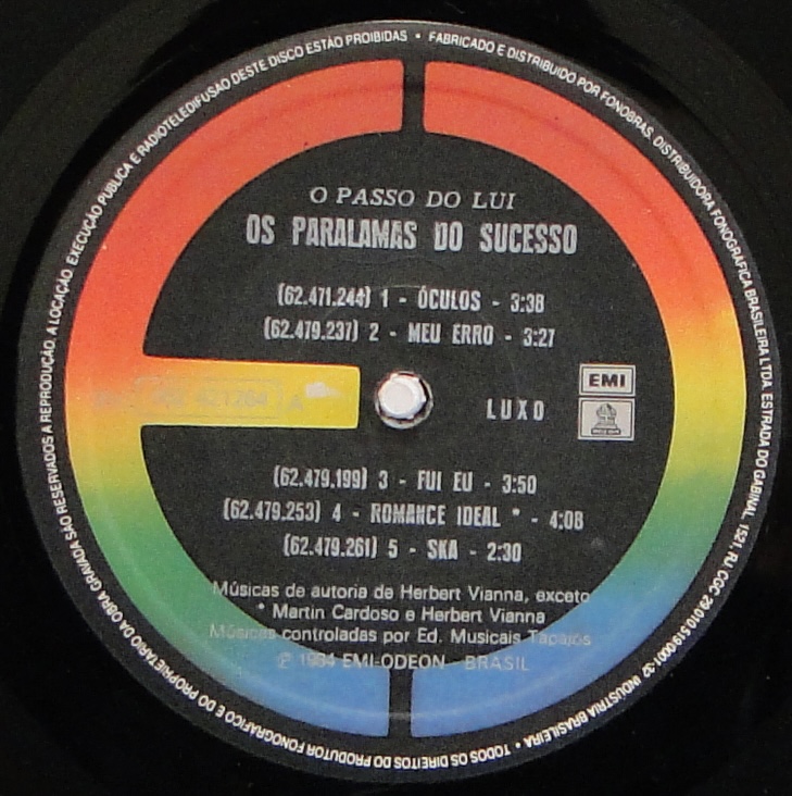 Os Paralamas Do Sucesso - O Passo Do Lui encarte