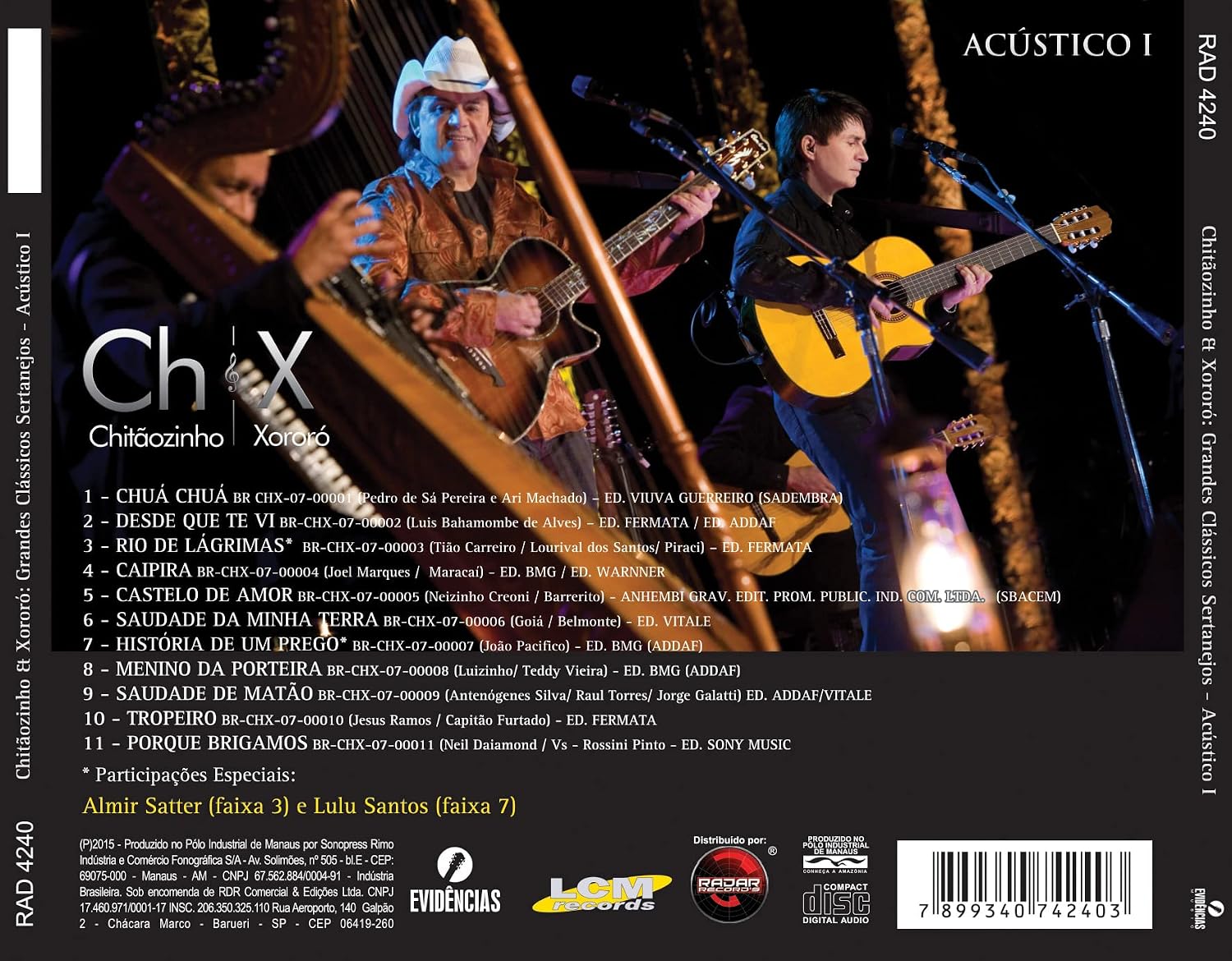 Chitãozinho & Xororó - Grandes Clássicos Sertanejos Acústico I encarte