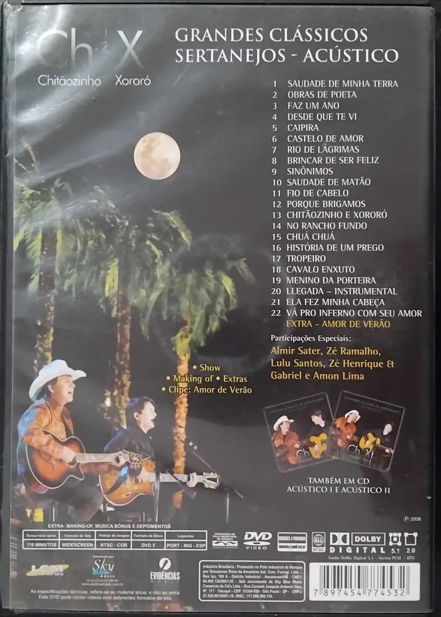 Chitãozinho & Xororó - Grandes Clássicos Sertanejos Acústico I encarte