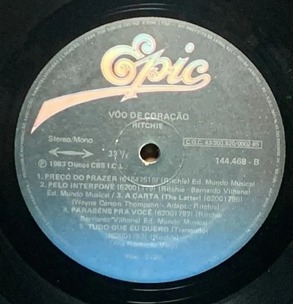Ritchie - Vôo De Coração encarte