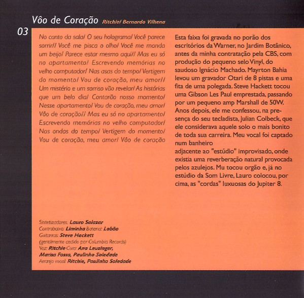 Ritchie - Vôo De Coração encarte
