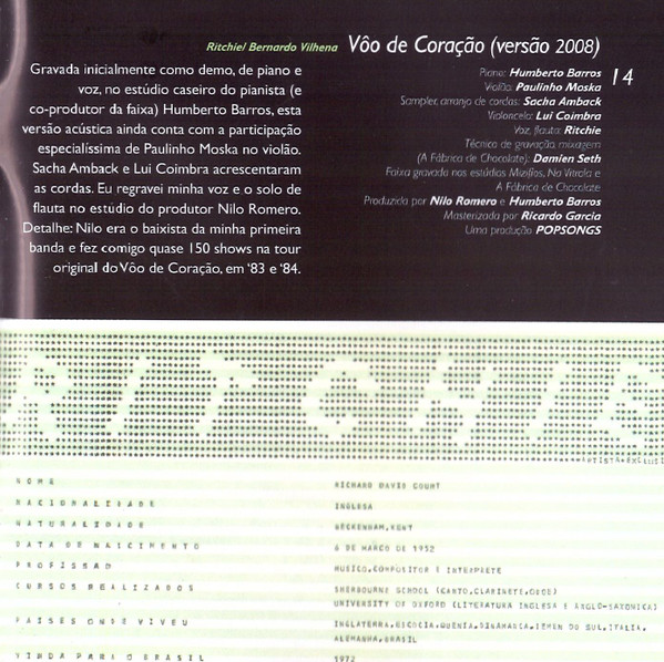 Ritchie - Vôo De Coração encarte