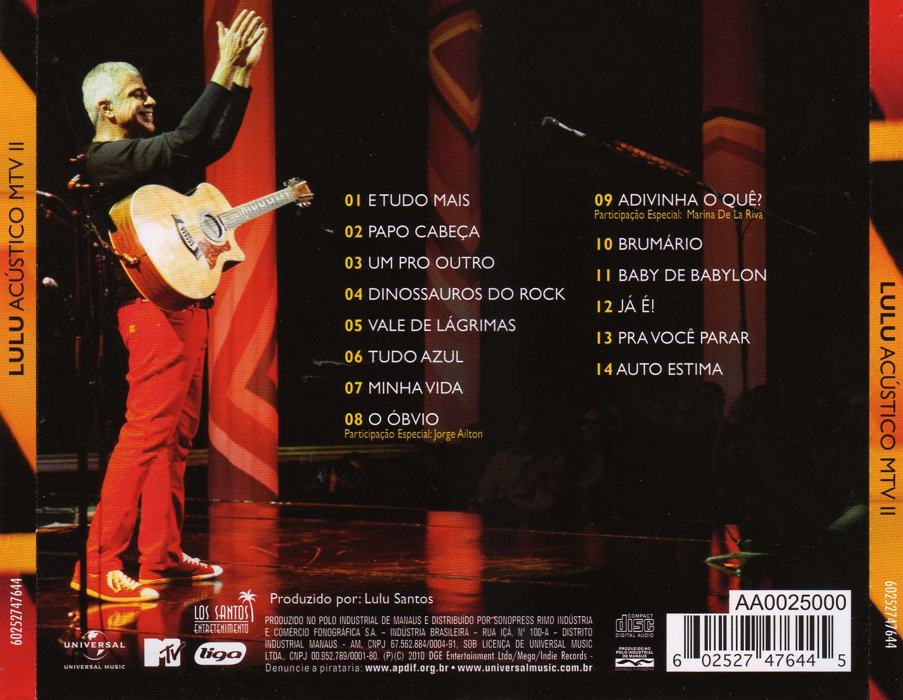 Lulu Santos - Acústico MTV II encarte