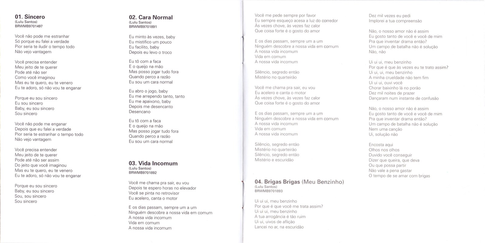 Lulu Santos - Normal encarte
