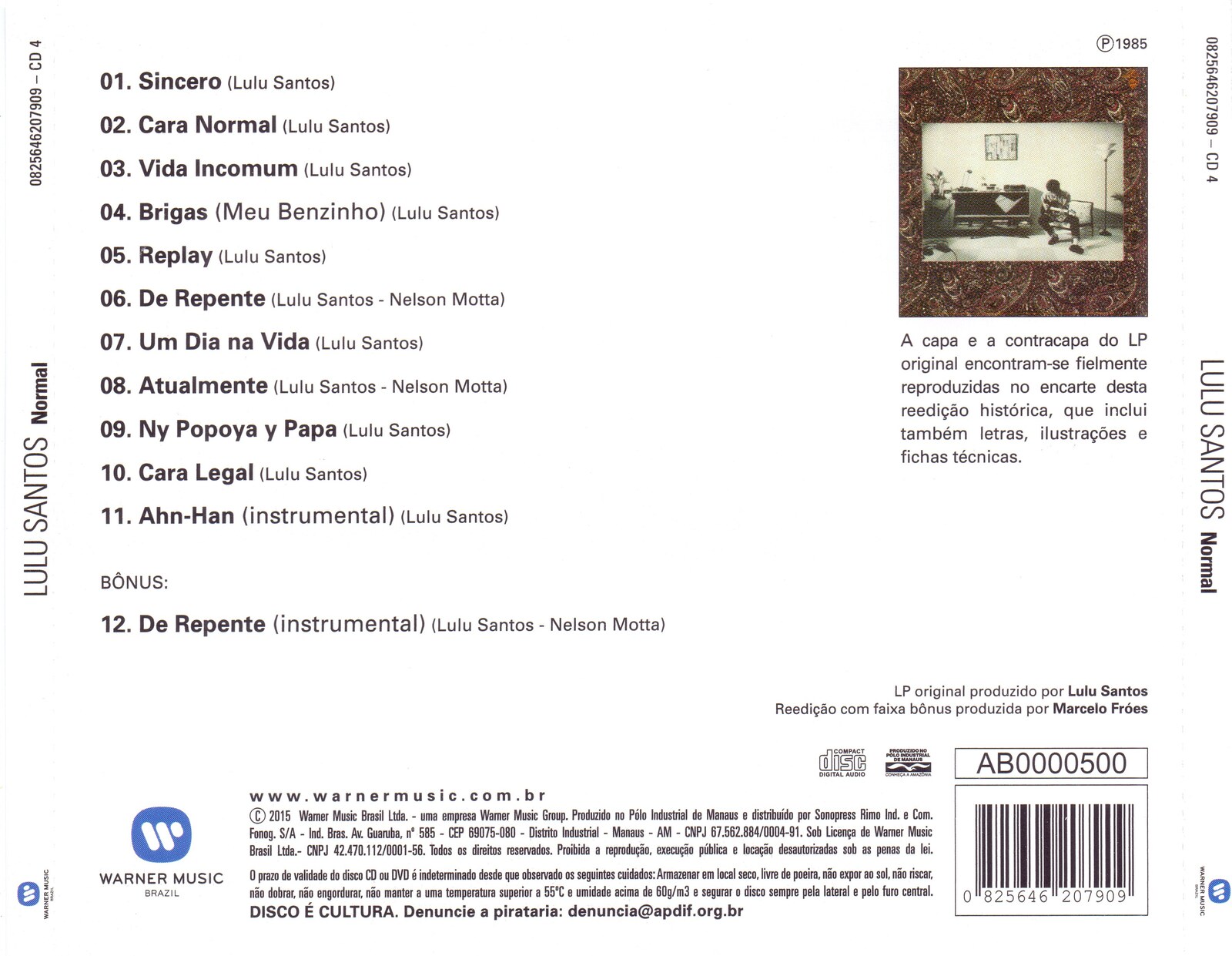 Lulu Santos - Normal encarte