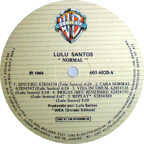 Lulu Santos - Normal encarte