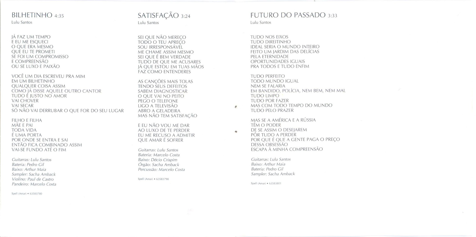 Lulu Santos - Toda Forma De Amor encarte