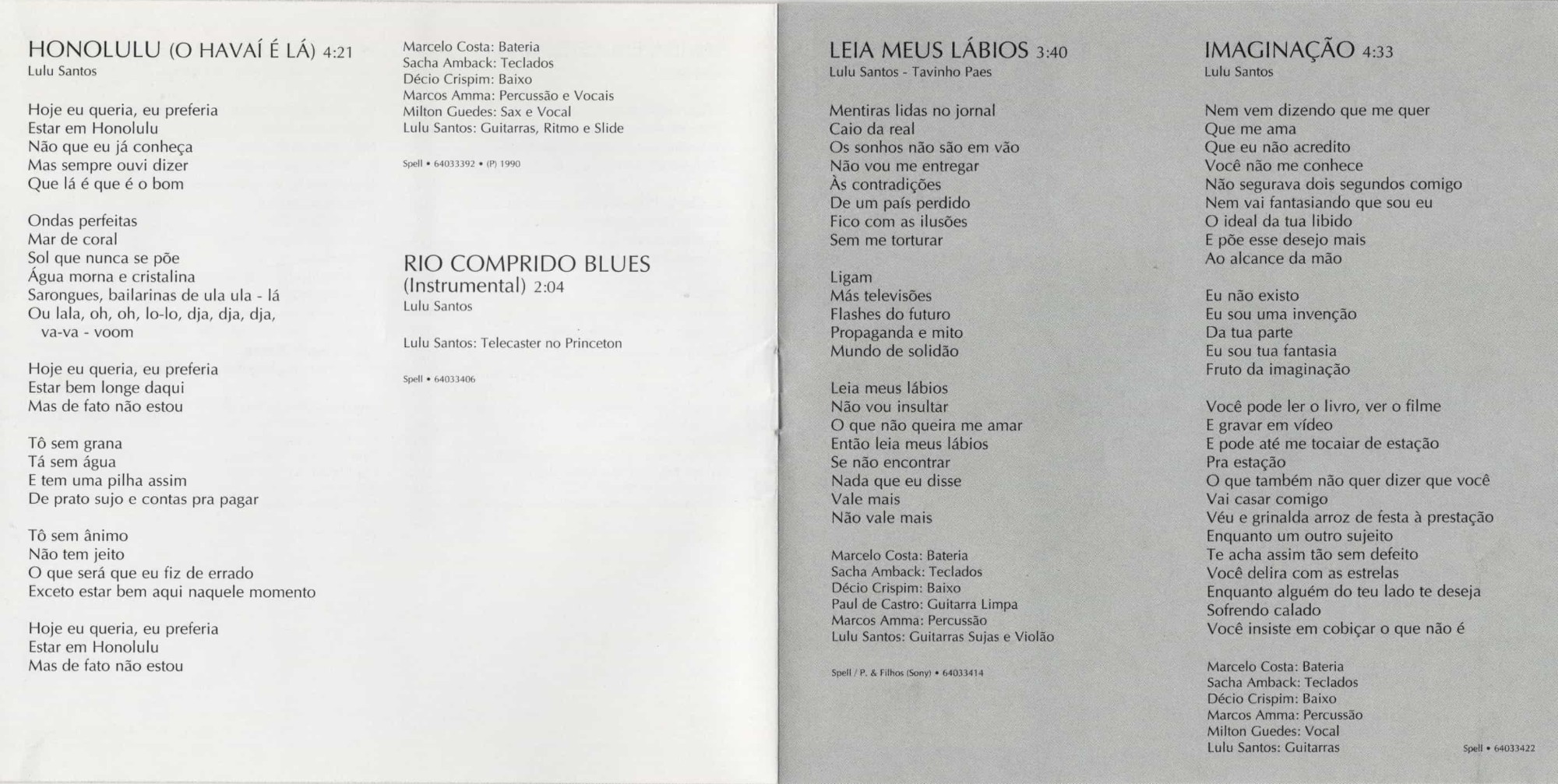 Lulu Santos - Honolulu encarte