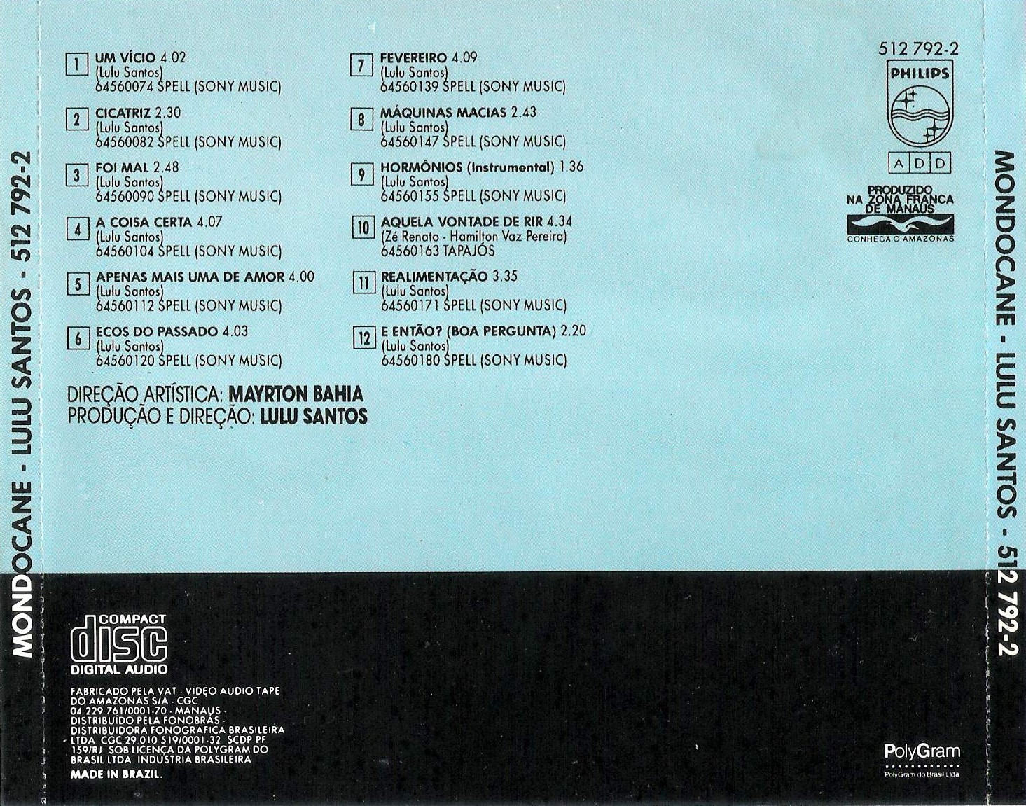 Lulu Santos - Mondo Cane encarte