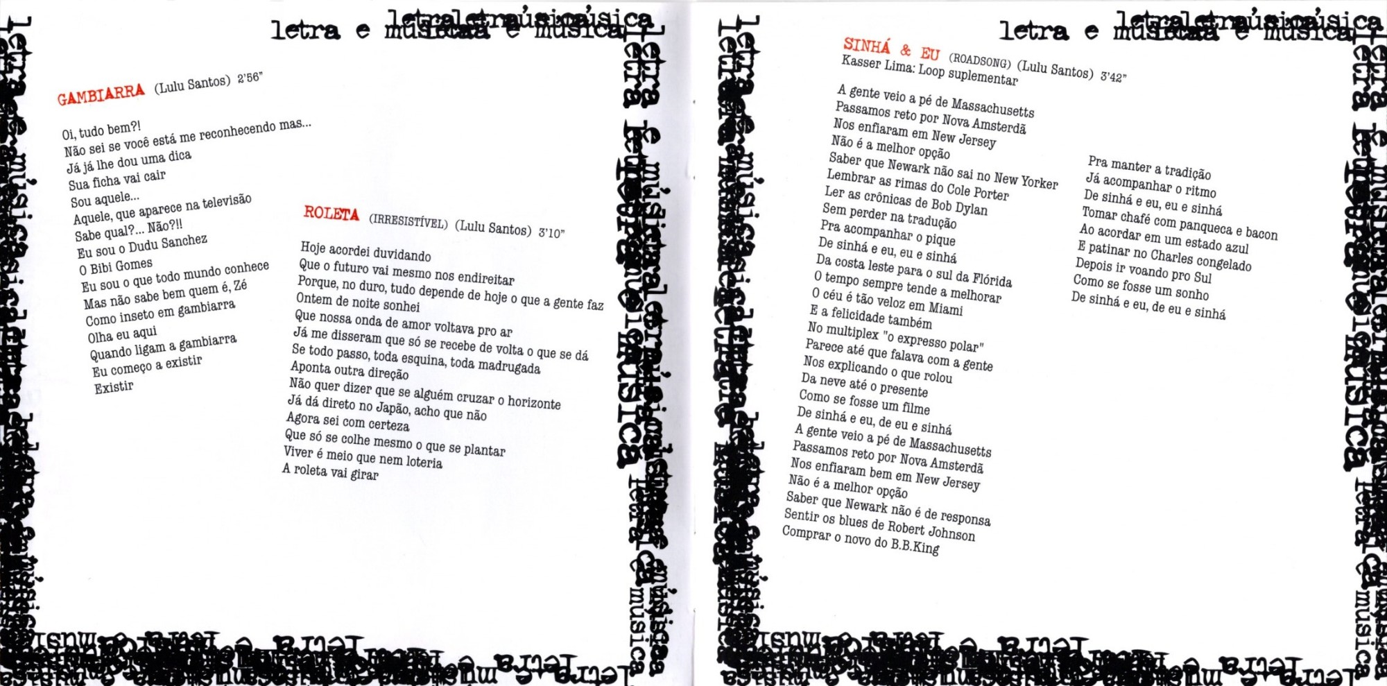 Lulu Santos - Letra & Música encarte