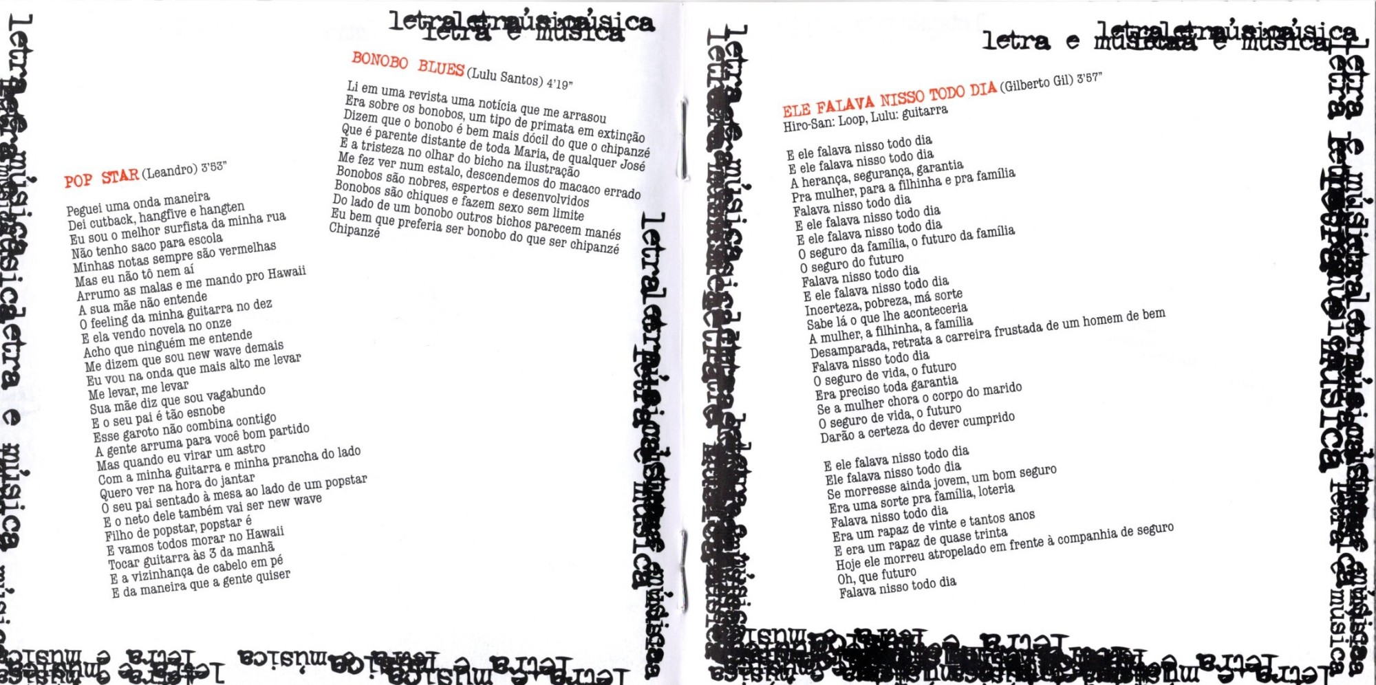 Lulu Santos - Letra & Música encarte
