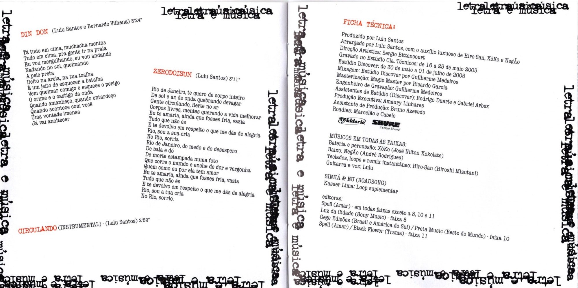 Lulu Santos - Letra & Música encarte