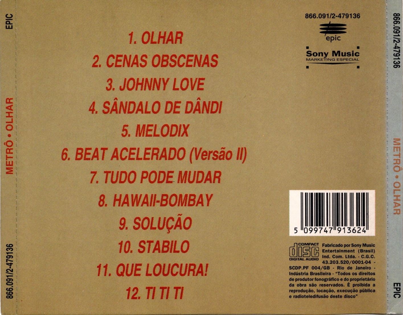 Metrô - Olhar encarte