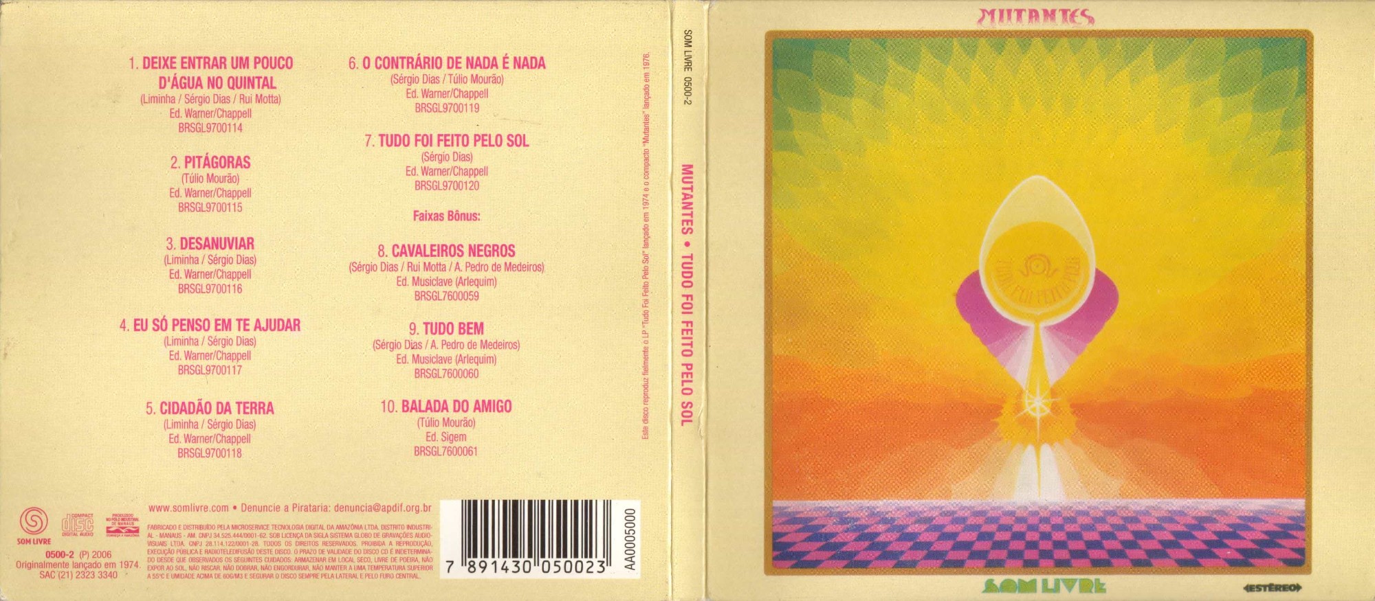 Os Mutantes - Tudo Foi Feito Pelo Sol encarte