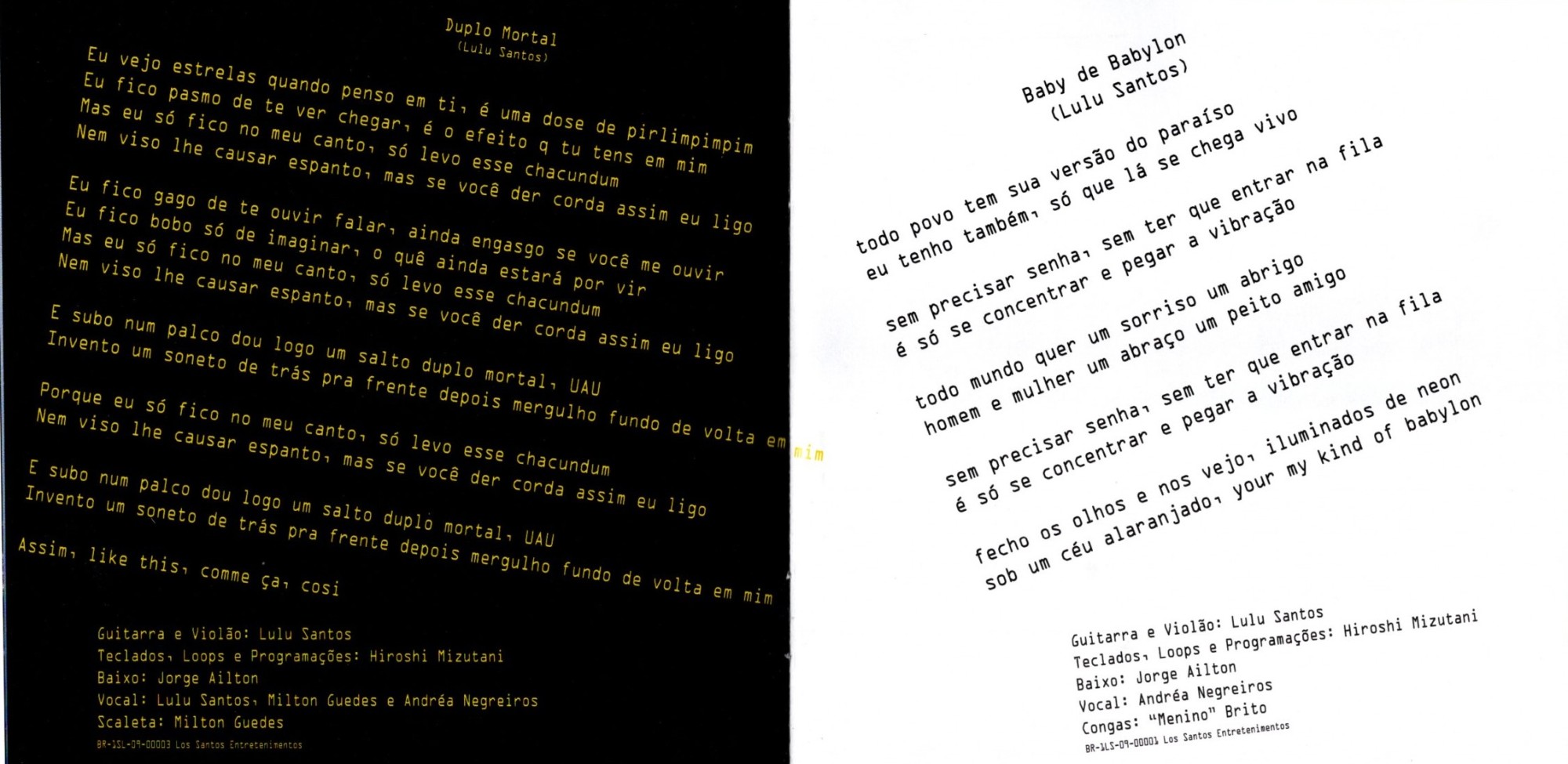 Lulu Santos - Singular encarte