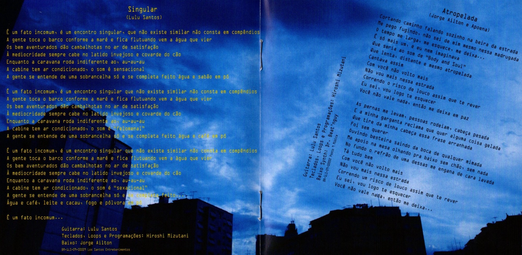 Lulu Santos - Singular encarte